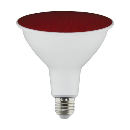 SATCO LED Bulb, PAR38 Lamp, 100 W Equivalent, E26 Medium Lamp Base, Dimmable, Red S29480